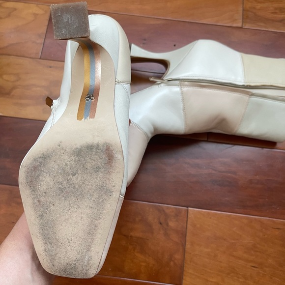 Sam Edelman Olina Square-Toe Patchwork Leather Ankle Boots - Picture 8 of 8